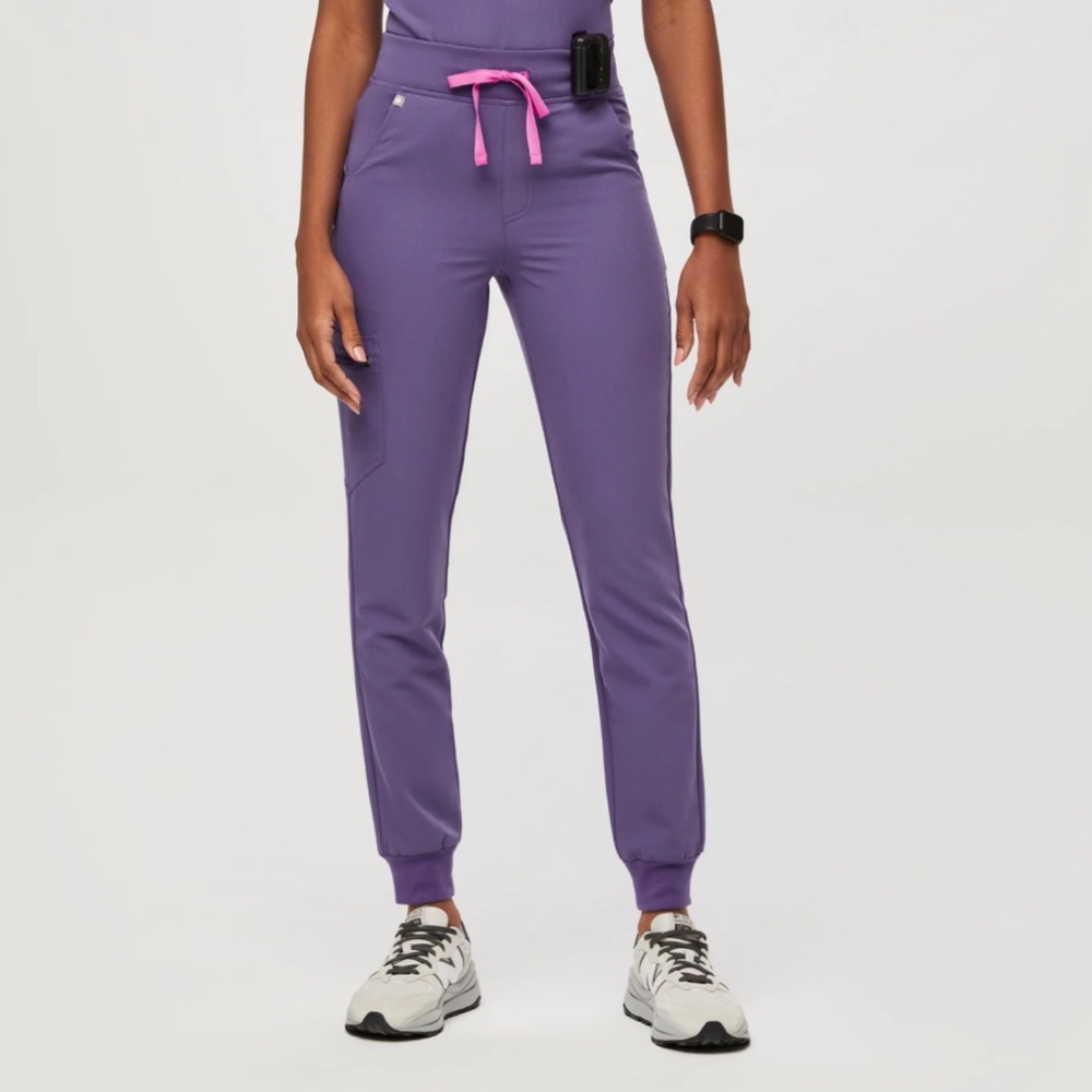 Purple Joggers with Pink Drawstring